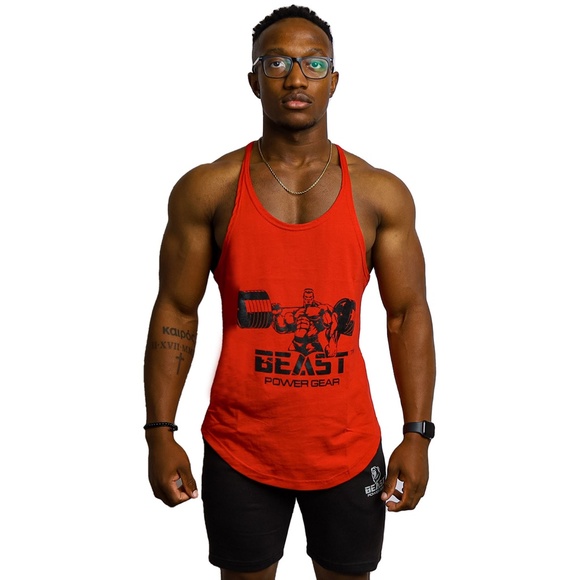 Men's Gym Stringer Tank Top Y-Back Bodybuilding Workout Muscle Cut Shirt Fitness - Picture 4 of 4